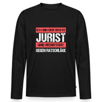 Resistenter Jurist - Männer Premium Bio Langarmshirt - Schwarz - Vorne - Nico (187cm)