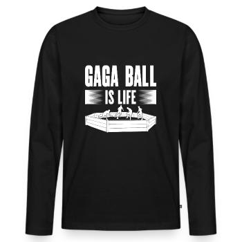 Gaga Ball Dodgeball Joueur de Gagaball Gaga Ball - T-shirt manches longues Premium bio Homme - noir - Devant - Nico (187cm)