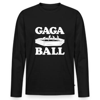 Gaga Ball Dodgeball Joueur de Gagaball Gaga Ball - T-shirt manches longues Premium bio Homme - noir - Devant - Nico (187cm)