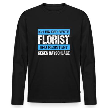 Resistenter Florist - Männer Premium Bio Langarmshirt - Schwarz - Vorne - Nico (187cm)