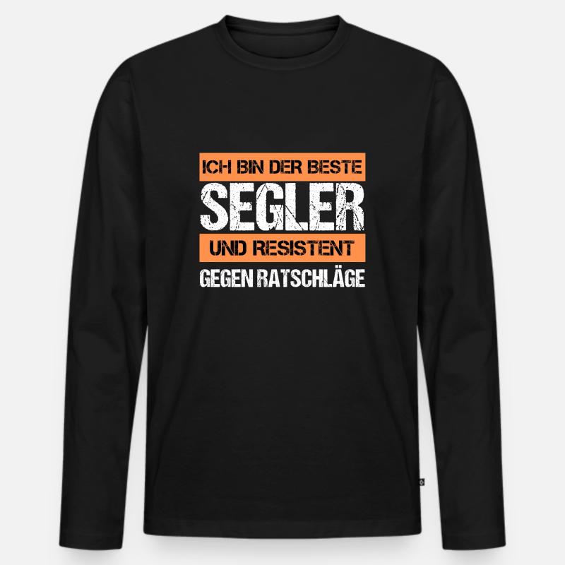 Resistenter Segler - Männer Premium Bio Langarmshirt - Schwarz