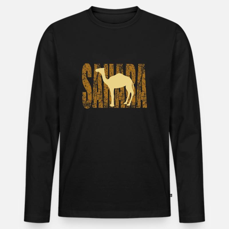 sahara - Männer Premium Bio Langarmshirt - Schwarz