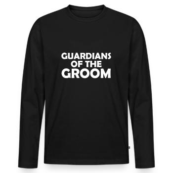 Guardian of the Groom JGA Bachelor Party - Men's Premium Organic Long Sleeve Shirt - black - Front - Nico (187cm)