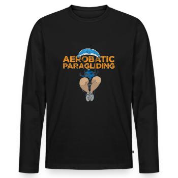 Aerobatic Paragliding orange - Männer Premium Bio Langarmshirt - Schwarz - Vorne - Nico (187cm)