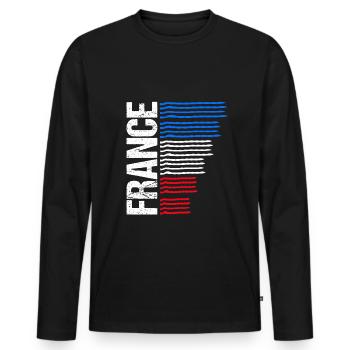 France Fußball Trikot Frankreich Trikot Geschenk - Männer Premium Bio Langarmshirt - Schwarz - Vorne - Nico (187cm)