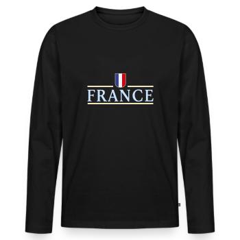 France Fußball Trikot Frankreich Trikot Geschenk - Männer Premium Bio Langarmshirt - Schwarz - Vorne - Nico (187cm)