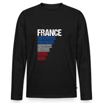France Fußball Trikot Frankreich Trikot Geschenk - Männer Premium Bio Langarmshirt - Schwarz - Vorne - Nico (187cm)