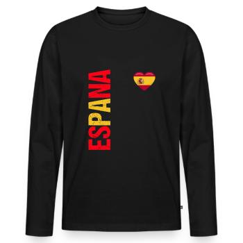 Espana Football Jersey Spain Football Jersey - Men's Premium Organic Long Sleeve Shirt - black - Front - Nico (187cm)