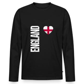 Angleterre Football Jersey Soccer Cadeau - T-shirt manches longues Premium bio Homme - noir - Devant - Nico (187cm)