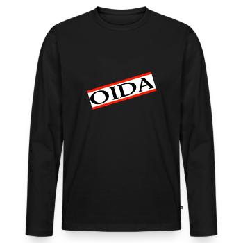 Oida Bavarian dialect Bavaria Vienna Austria - Men's Premium Organic Long Sleeve Shirt - black - Front - Nico (187cm)
