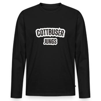 Garçons de Cottbus - T-shirt manches longues Premium bio Homme - noir - Devant - Nico (187cm)