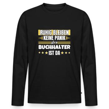 Ruhig bleiben ich bin Ruhig bleiben ich bin - Männer Premium Bio Langarmshirt - Schwarz - Vorne - Nico (187cm)