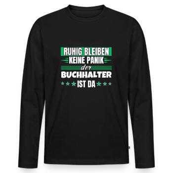 Ruhig bleiben ich bin Ruhig bleiben ich bin - Männer Premium Bio Langarmshirt - Schwarz - Vorne - Nico (187cm)