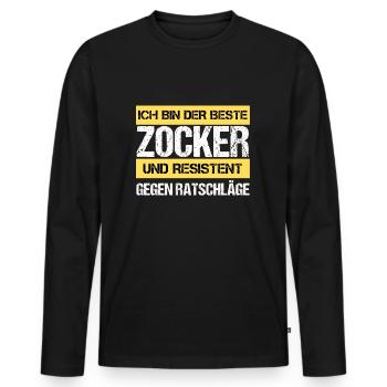 Resistant gambler - Men's Premium Organic Long Sleeve Shirt - black - Front - Nico (187cm)