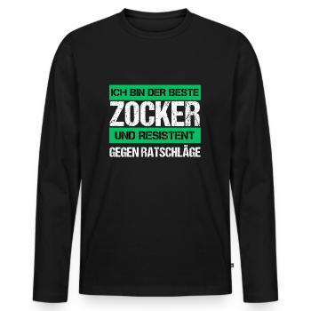 Resistant gambler - Men's Premium Organic Long Sleeve Shirt - black - Front - Nico (187cm)
