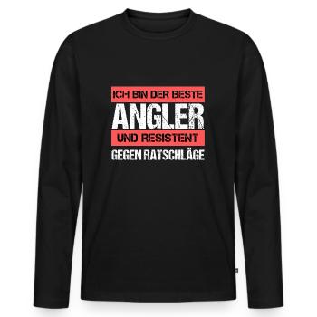 Pêcheur résistant - T-shirt manches longues Premium bio Homme - noir - Devant - Nico (187cm)