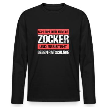 Resistant gambler - Men's Premium Organic Long Sleeve Shirt - black - Front - Nico (187cm)