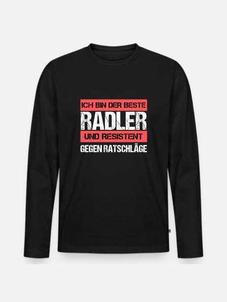 Resistenter Radler - Männer Premium Bio Langarmshirt - Schwarz