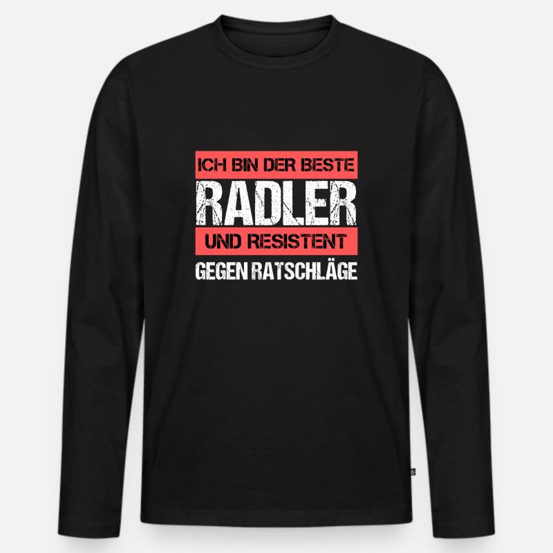Resistenter Radler - Männer Premium Bio Langarmshirt - Schwarz
