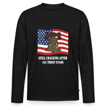 Liberty Bell - Men's Premium Organic Long Sleeve Shirt - black - Front - Nico (187cm)