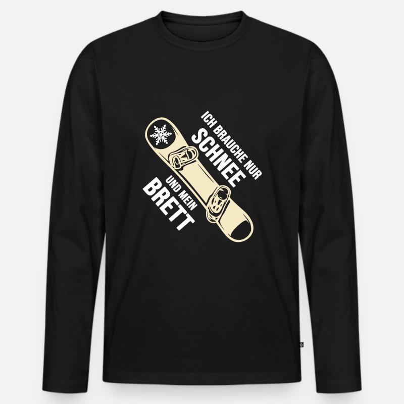 Snowboard Snowboarder Softboot "Schnee & Brett" - Männer Premium Bio Langarmshirt - Schwarz