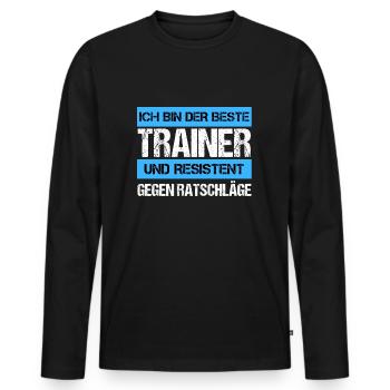Resistant Trainer - Men's Premium Organic Long Sleeve Shirt - black - Front - Nico (187cm)