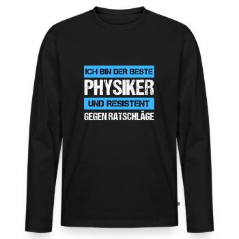 Resistenter Physiker - Männer Premium Bio Langarmshirt - Schwarz - Vorne - Nico (187cm)