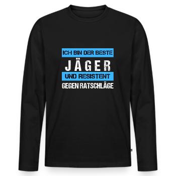 Resistant Hunter - Men's Premium Organic Long Sleeve Shirt - black - Front - Nico (187cm)