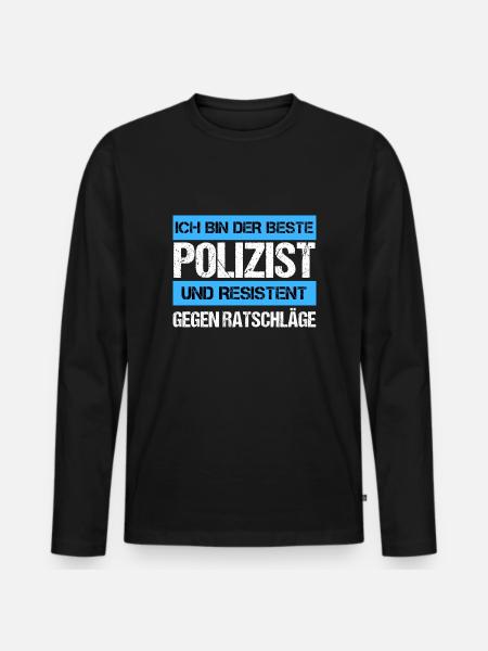 Policier résistant - T-shirt manches longues Premium bio Homme - noir