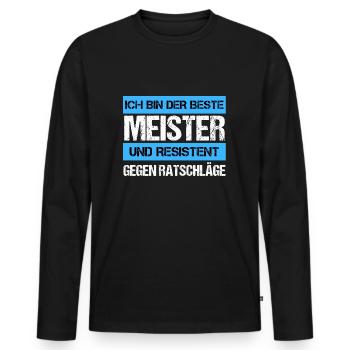 Resistant Master - Men's Premium Organic Long Sleeve Shirt - black - Front - Nico (187cm)