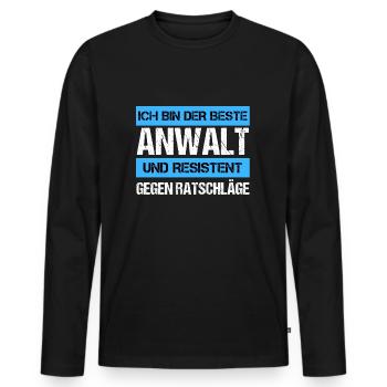 Défenseur résistant - T-shirt manches longues Premium bio Homme - noir - Devant - Nico (187cm)