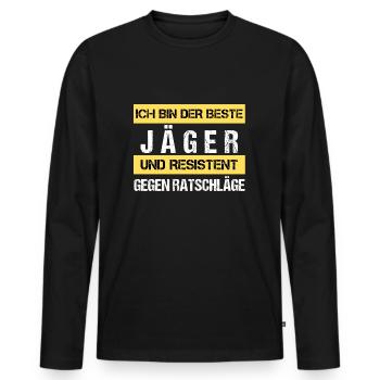 Resistant Hunter - Men's Premium Organic Long Sleeve Shirt - black - Front - Nico (187cm)