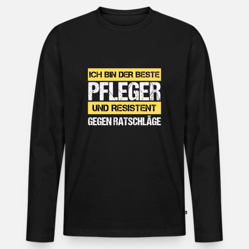 Resistenter Pfleger - Männer Premium Bio Langarmshirt - Schwarz