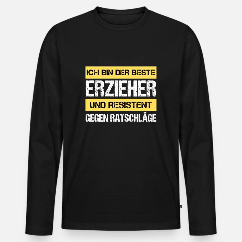 Resistenter Erzieher - Männer Premium Bio Langarmshirt - Schwarz