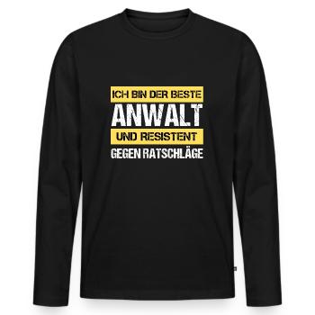 Défenseur résistant - T-shirt manches longues Premium bio Homme - noir - Devant - Nico (187cm)