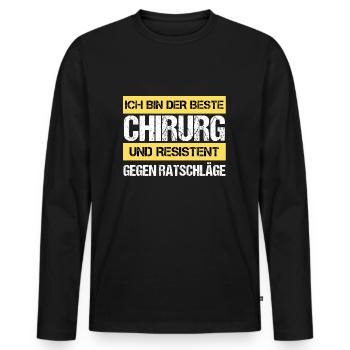 Chirurgien résistant - T-shirt manches longues Premium bio Homme - noir - Devant - Nico (187cm)