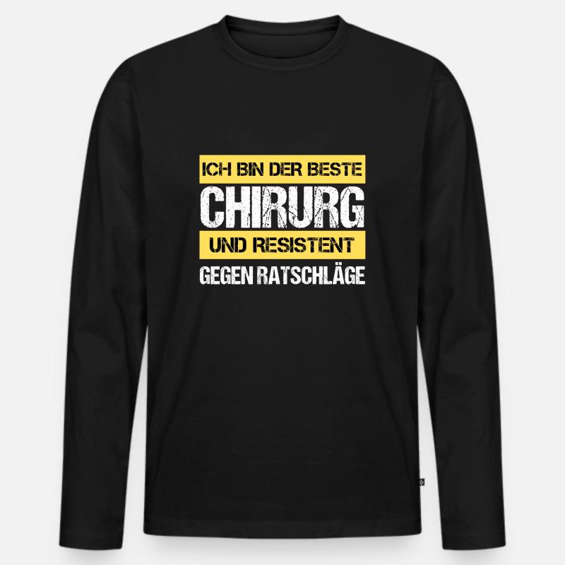 Resistenter Chirurg - Männer Premium Bio Langarmshirt - Schwarz