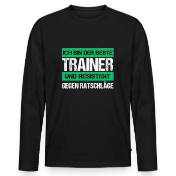 Resistant Trainer - Men's Premium Organic Long Sleeve Shirt - black - Front - Nico (187cm)
