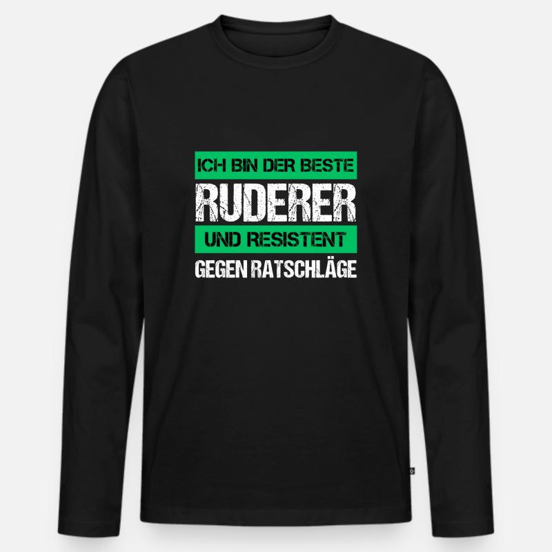 Resistenter Ruderer - Männer Premium Bio Langarmshirt - Schwarz