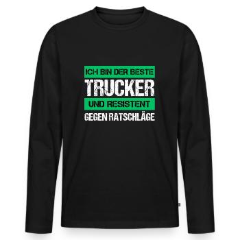 Resistant Trucker - Men's Premium Organic Long Sleeve Shirt - black - Front - Nico (187cm)