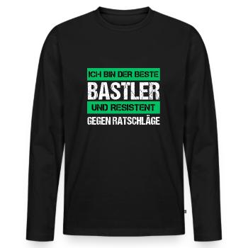 Resistant Tinkerer - Men's Premium Organic Long Sleeve Shirt - black - Front - Nico (187cm)