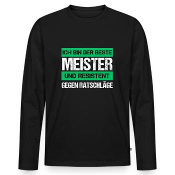 Resistant Master - Men's Premium Organic Long Sleeve Shirt - black - Front - Nico (187cm)