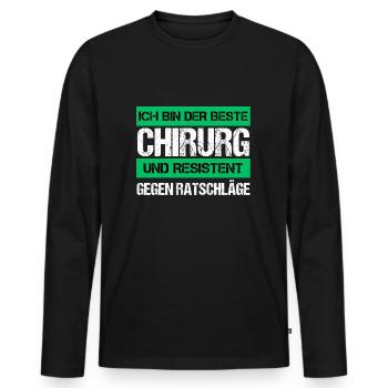 Chirurgien résistant - T-shirt manches longues Premium bio Homme - noir - Devant - Nico (187cm)