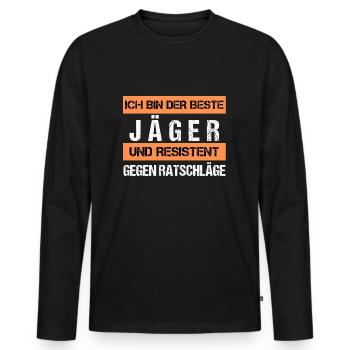 Resistant Hunter - Men's Premium Organic Long Sleeve Shirt - black - Front - Nico (187cm)