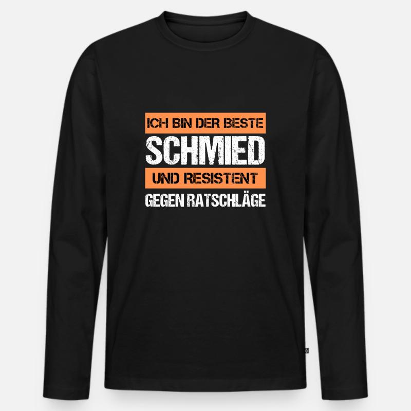 Resistenter Schmied - Männer Premium Bio Langarmshirt - Schwarz