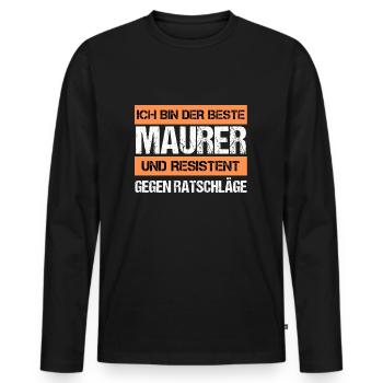 Resistant Mason - Men's Premium Organic Long Sleeve Shirt - black - Front - Nico (187cm)