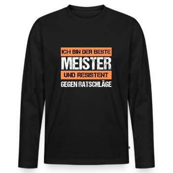 Resistant Master - Men's Premium Organic Long Sleeve Shirt - black - Front - Nico (187cm)