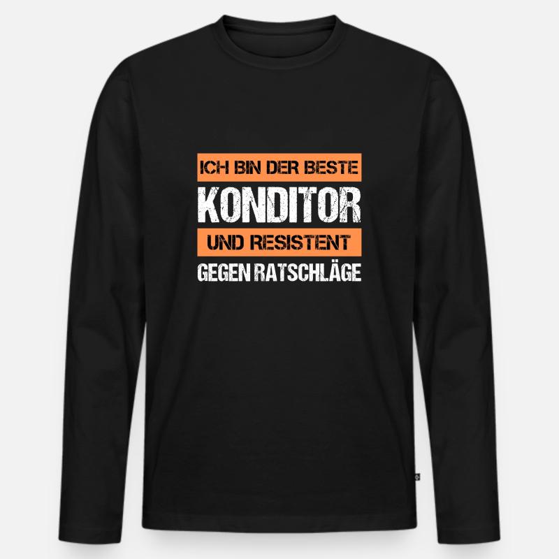 Resistenter Konditor - Männer Premium Bio Langarmshirt - Schwarz