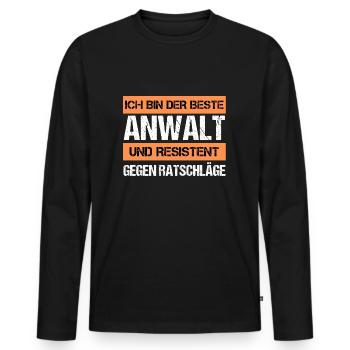 Défenseur résistant - T-shirt manches longues Premium bio Homme - noir - Devant - Nico (187cm)
