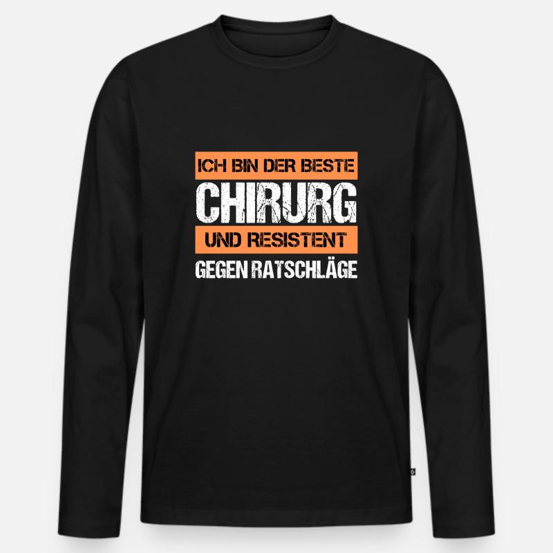 Resistenter Chirurg - Männer Premium Bio Langarmshirt - Schwarz